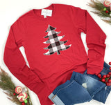 BUFFALO PLAID TREE - ADULT LONG SLEEVE