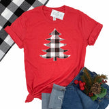 BUFFALO PLAID TREE ADULT SHIRT - RED