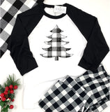 BUFFALO PLAID TREE RAGLAN - ADULT