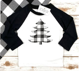 BUFFALO PLAID TREE RAGLAN - KIDS