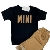 MINI BROWN ON BLACK TEE