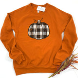 PLAID PUMPKIN ADULT SWEATSHIRT
