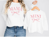 MAMA PINK BOW SWEATSHIRT