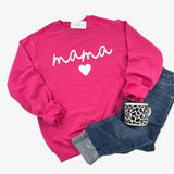 MAMA HEART PINK SWEATSHIRT