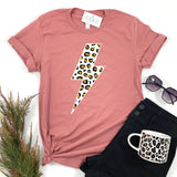 LEOPARD LIGHTNING BOLT TEE - CLOSEOUT ITEM