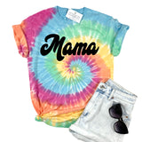 MAMA RAINBOW TIE DYE SHIRT