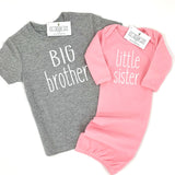 BIG BROTHER LITTLE SISTER MATCHING SHIRT + BABY GOWN SET - Ice Cream Life