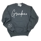 GRANDMA CUSTOM SLEEVE SWEATER - GRAY