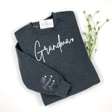 GRANDMA CUSTOM SLEEVE SWEATER - GRAY