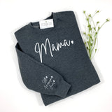 MAMA CUSTOM SLEEVE SWEATER - GRAY