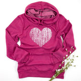 VINTAGE HEART WOMENS PINK HOODIE