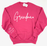 GRANDMA CUSTOM SLEEVE SWEATER - PINK