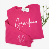 GRANDMA CUSTOM SLEEVE SWEATER - PINK