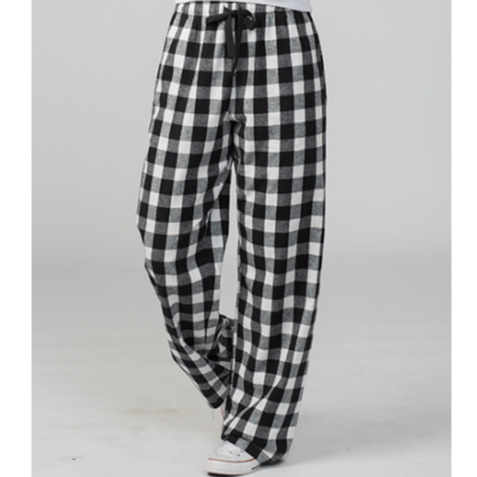 Black White And Grey Plaid Pajama Pants Buffalo Plaid Pants Black