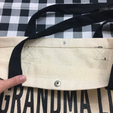 GRANDMA LIFE BLACK STRAP CANVAS TOTE BAG - Ice Cream Life