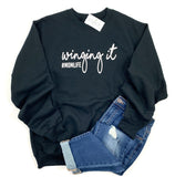 WINGING IT #MOMLIFE ADULT SWEATSHIRT - Ice Cream Life