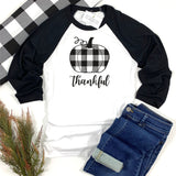 THANKFUL PLAID PUMPKIN RAGLAN - ADULT SHIRT - Ice Cream Life
