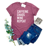 CAFFEINE CHAOS WINE REPEAT SHIRT - Ice Cream Life