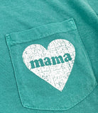 MAMA HEART LONG SLEEVE POCKET SHIRT - SEAFOAM - Ice Cream Life