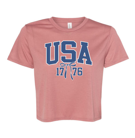 USA BOW 1776 WOMENS CROP TOP
