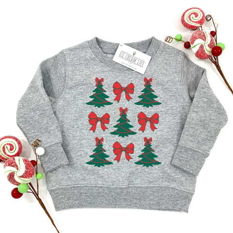 BOWS AND TREES GRAY SWEATSHIRT - KIDS