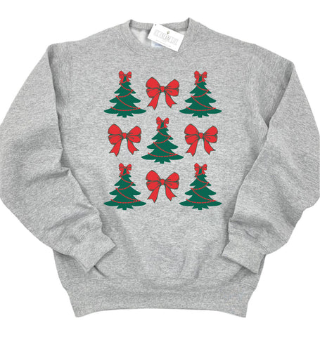 BOWS AND TREES GRAY SWEATSHIRT - ADULT