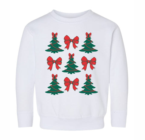 BOWS AND TREES WHITE SWEATSHIRT - KIDS