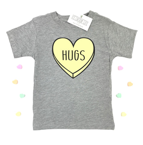 HUGS CANDY HEART KIDS TEE