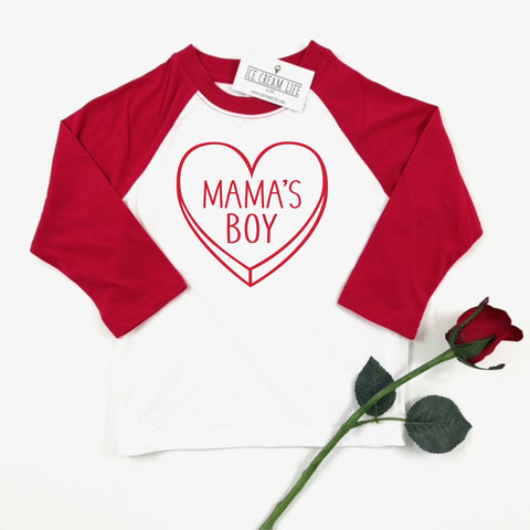 MAMA'S BOY CANDY HEART RAGLAN