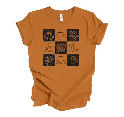 CHECKERED FALL TEE - YOUTH & ADULT SIZES