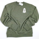 COFFEE GHOST ADULT SWEATSHIRT - OLIVE