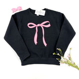 PINK BOW BLACK SWEATSHIRT - KIDS