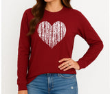 VINTAGE HEART RED LONG SLEEVE