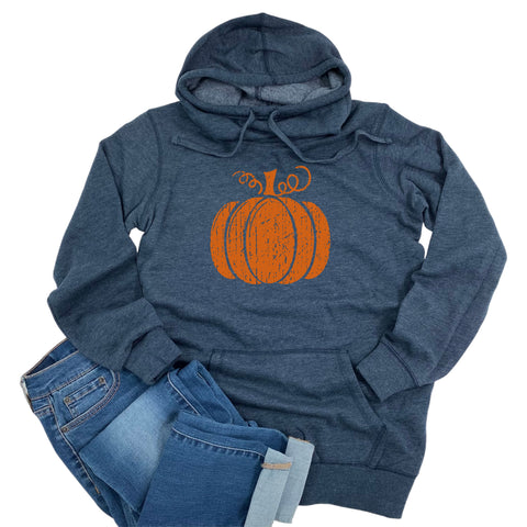 ORANGE VINTAGE PUMPKIN - WOMENS HOODIE