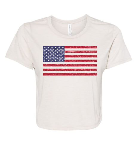 AMERICAN FLAG WOMENS CROP TOP