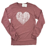 VINTAGE HEART MAUVE LONG SLEEVE