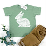 VINTAGE EASTER BUNNY KIDS TEE - SAGE
