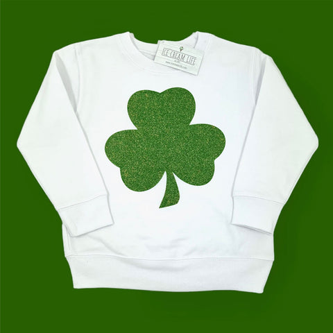 GLITTER SHAMROCK SWEATSHIRT - KIDS