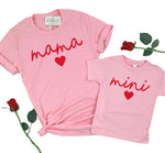 MAMA HEART TEE - PINK