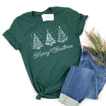 SNOWY CHRISTMAS TREES FOREST TEE - ADULT