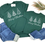 SNOWY CHRISTMAS TREES FOREST SHIRT - KIDS