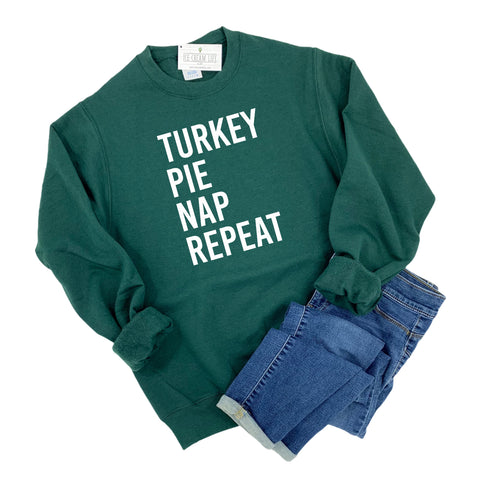 TURKEY PIE NAP REPEAT - ADULT SWEATSHIRT