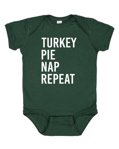 TURKEY PIE NAP REPEAT BABY BODYSUIT