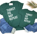 TURKEY PIE NAP REPEAT - KID TEE - FOREST