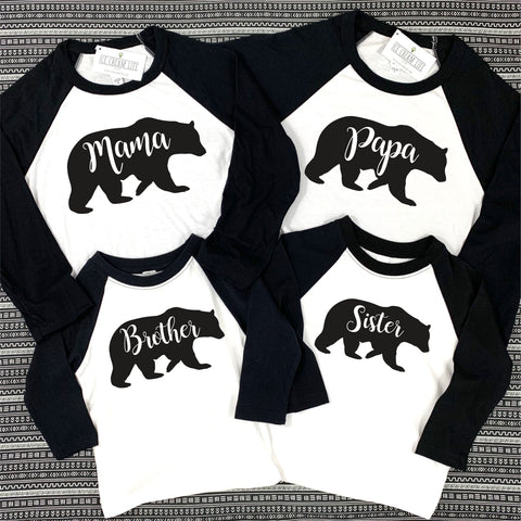 BEAR FAMILY RAGLANS - ALL SIZES