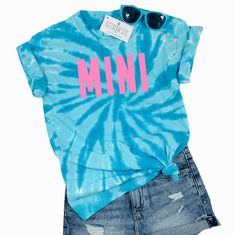 MINI TURQUOISE TIE DYE SHIRT - YOUTH SIZES 4 AND UP