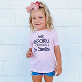 PERSONALIZED PRESCHOOL TEE - PINK
