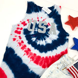 METALLIC USA TIE DYE TANK