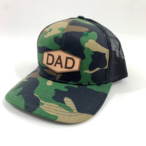 DAD LEATHER PATCH HAT - CAMO