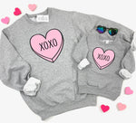 XOXO CANDY HEART KIDS SWEATSHIRT